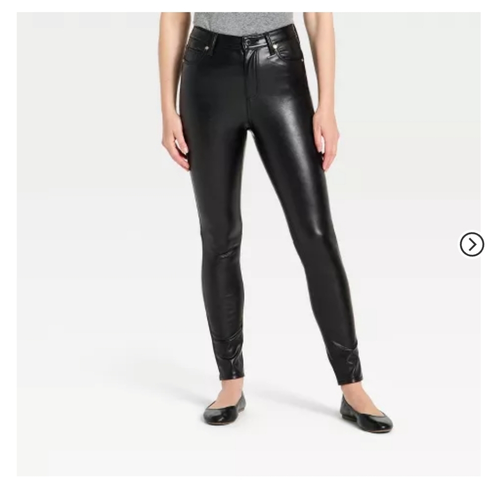 Women's Black Faux Leather Pants